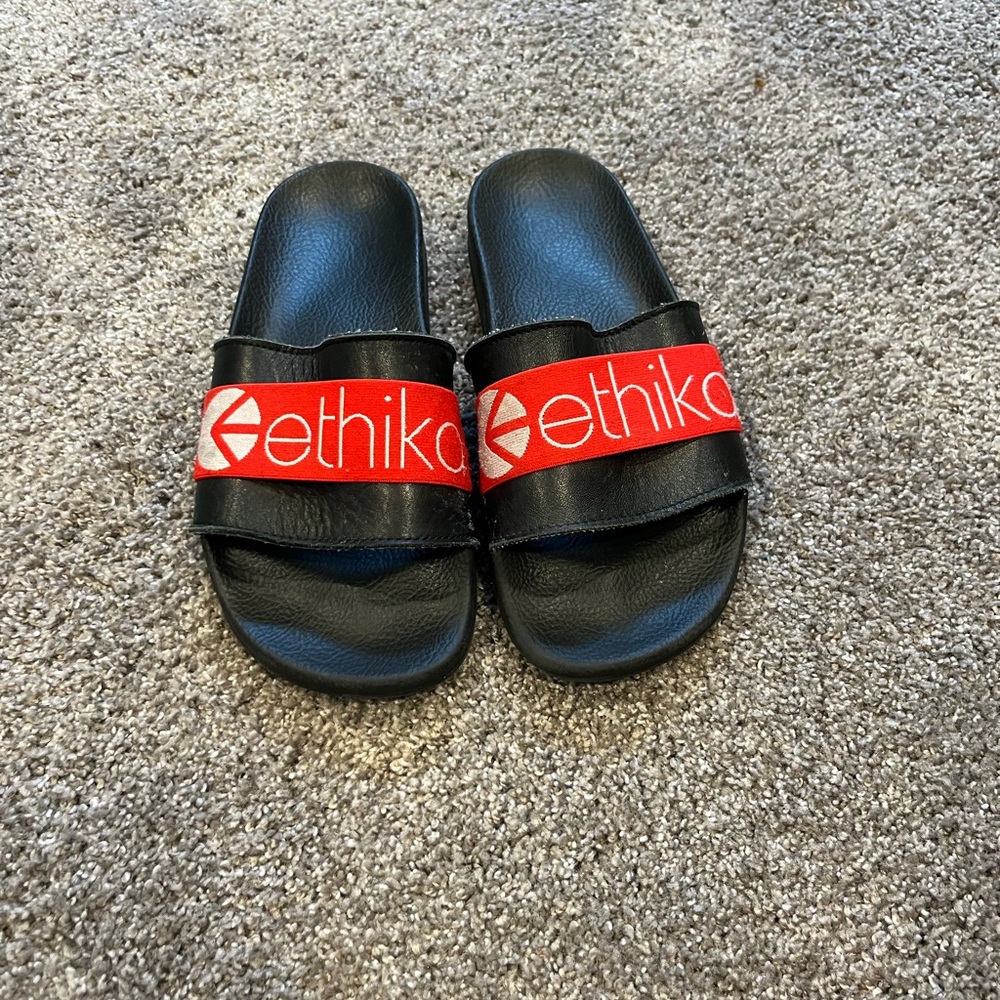 Ethika Black and Red Sporty Sandals